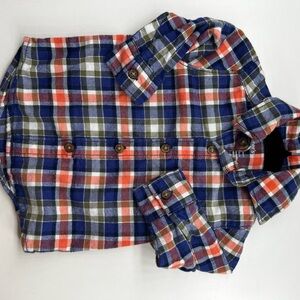Carter's Blue and Orange Plaid Button Down Shirt